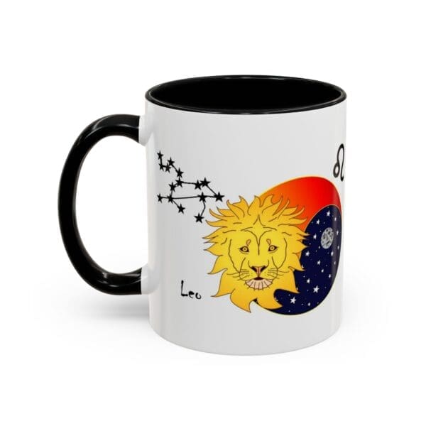 Leo Zodiac Accent Coffee Mug (11, 15oz)