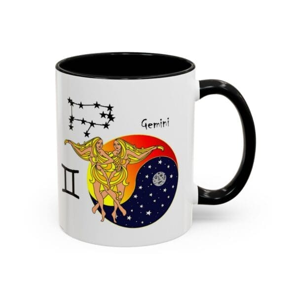 Gemini Zodiac Accent Coffee Mug (11, 15oz) - Image 3